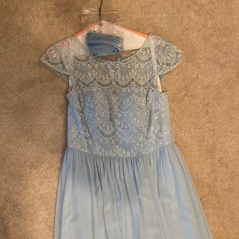 Baby blue Azazie dress